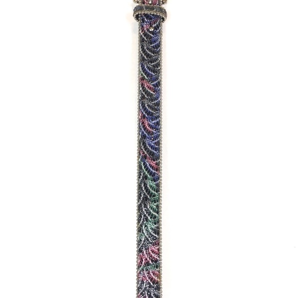 VINTAGE Belt Lace 80s 90s Rainbow Bead Edges Glitter Madonna Paula Abdul Style - Picture 6 of 9